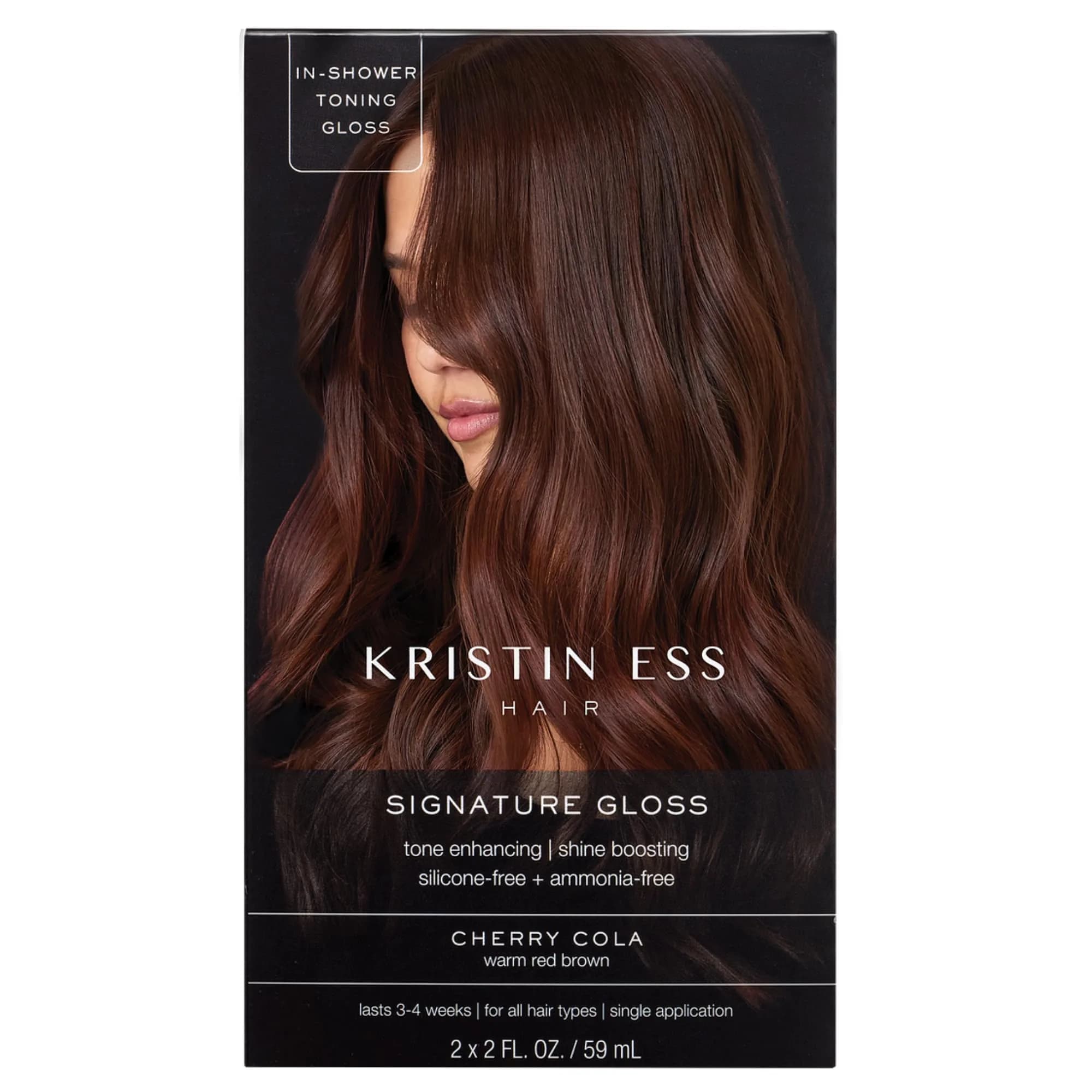 Kristin Ess Hair Gloss Cherry Cola Warm Red Brown 118ml (4 Fl Oz) | Semi-Permanent Color Depositing Conditioner - main product image