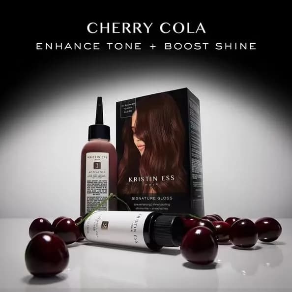 Kristin Ess Hair Gloss Cherry Cola Warm Red Brown 118ml (4 Fl Oz) | Semi-Permanent Color Depositing Conditioner thumbnail 9
