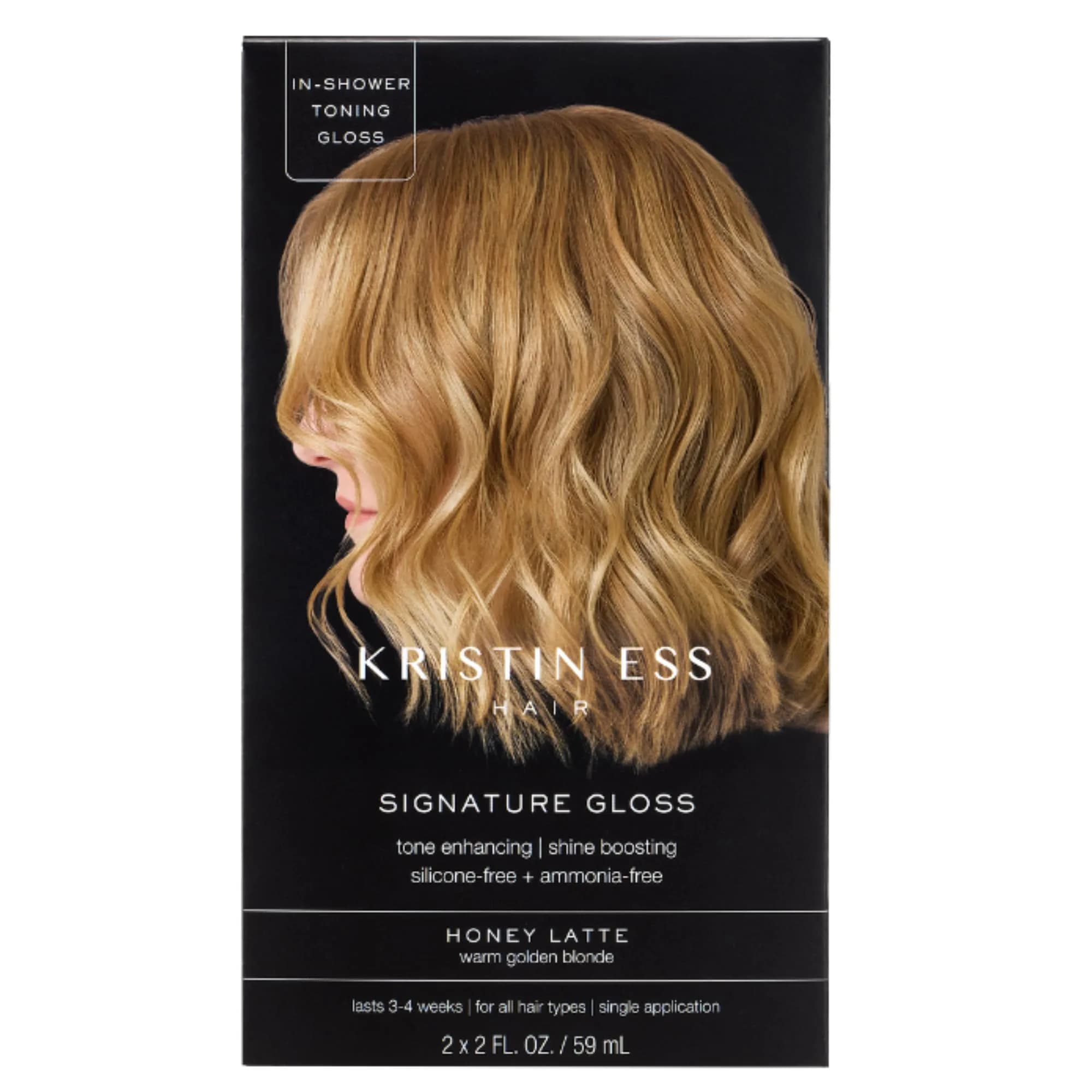 Kristin Ess Hair Gloss Chocolate Cosmo Dark Golden Brown 118ml (4 Fl Oz) | Semi-Permanent Color Depositing Conditioner for Vibrant Shine — Blonde
