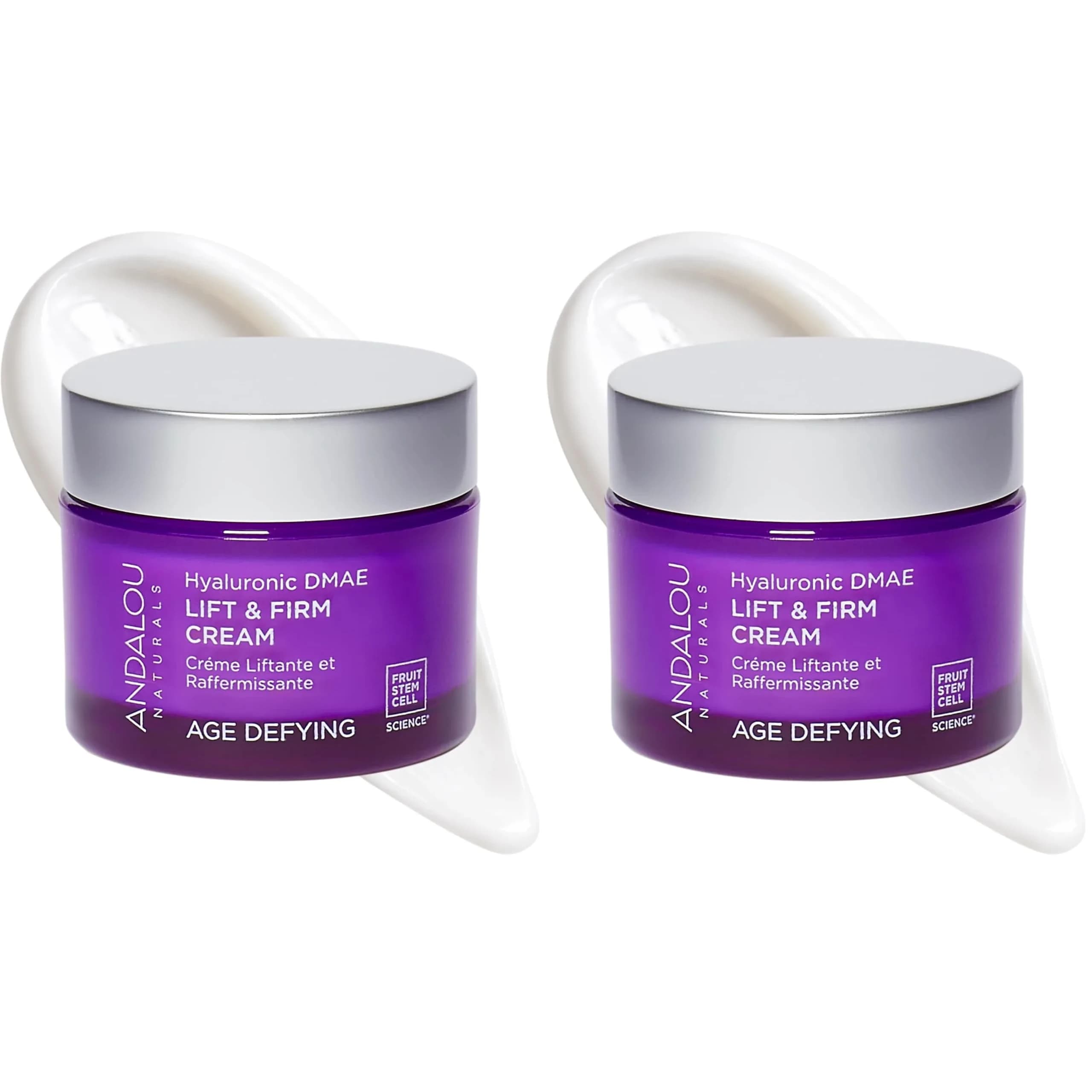 Andalou Naturals Hyaluronic DMAE Lift & Firm Skin Cream 50ml (1.7 Fl Oz) | Age Defying Face Moisturizer with Hyaluronic Acid — White