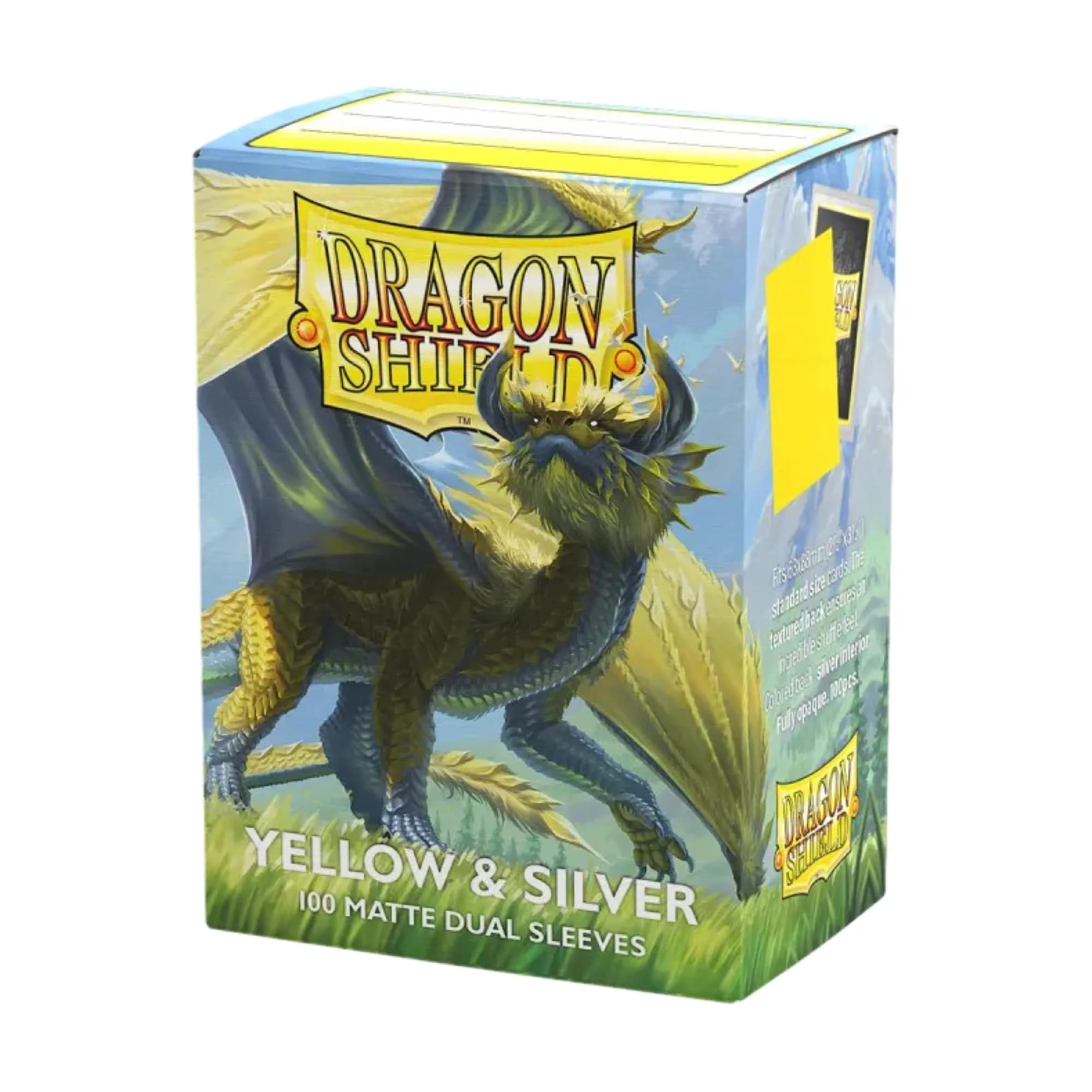 Dragon Shield Matte Dual Standard Size Card Sleeves 100 CT | Fury Color, PVC-Free Polypropylene — Yellow & Silver
