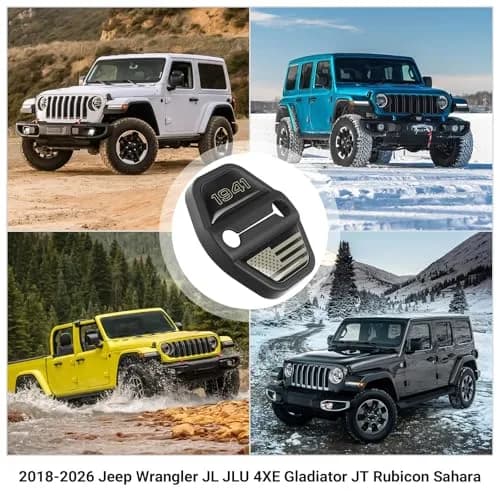 DWKJMYCP Black 6pcs Door Lock Decoration Cover for Jeep Wrangler JL JLU Gladiator JT | Vehicle Molding Accessories thumbnail 7