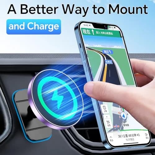 Coolpow Magsafe Car Mount Charger 15W | Magnetic Wireless Car Charger for iPhone thumbnail 4