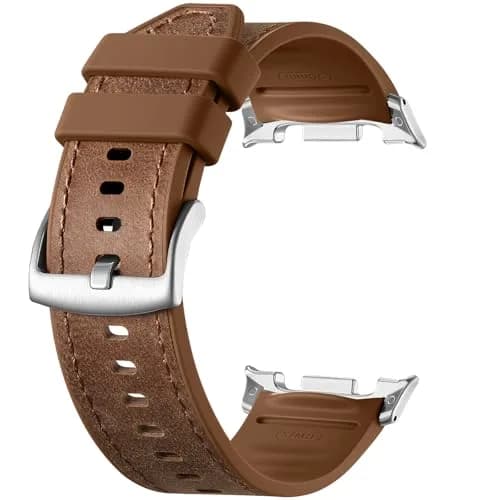 Dirrelo Hybrid Leather Silicone Watch Band for Galaxy Watch 8/9 40mm/44mm & Classic 46mm | Comfortable & Durable thumbnail 1