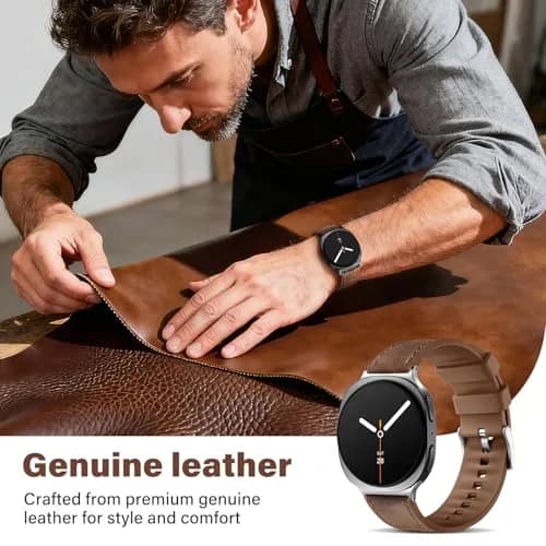 Dirrelo Hybrid Leather Silicone Watch Band for Galaxy Watch 8/9 40mm/44mm & Classic 46mm | Comfortable & Durable thumbnail 5