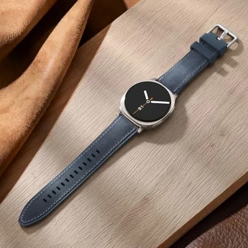 Dirrelo Hybrid Leather & Silicone Watch Band Compatible with Samsung Galaxy Watch 8/9 40mm/44mm & Classic 46mm | Breathable, Sweat-Resistant, Hypoallergenic thumbnail 2