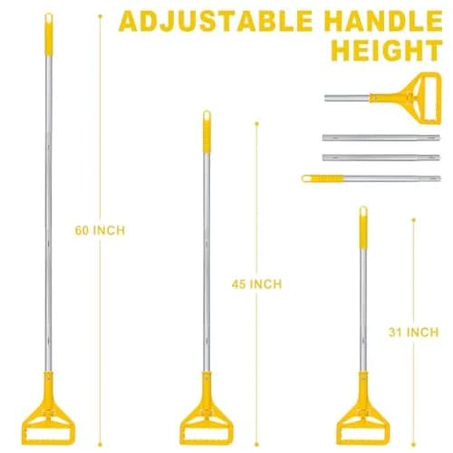 KeFanta Heavy Duty Aluminum Mop Handle 152cm (60") | Side Gate Clip for Commercial & Home Use thumbnail 2