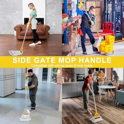KeFanta Heavy Duty Aluminum Mop Handle 152cm (60") | Side Gate Clip for Commercial & Home Use thumbnail 3