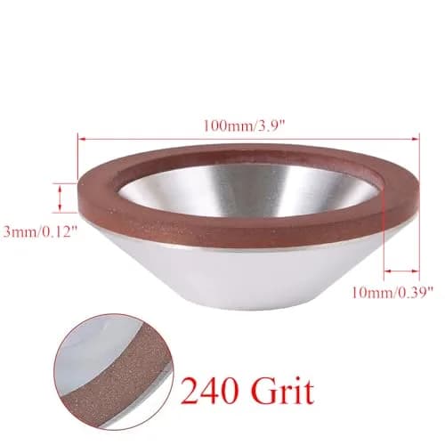 szzijia 4-Inch 100mm Grit 240 Diamond Coated Concave Cup Shaped Grinding Wheel for Carbide Metal | High-Performance Alloy & Ceramic Grinding thumbnail 3
