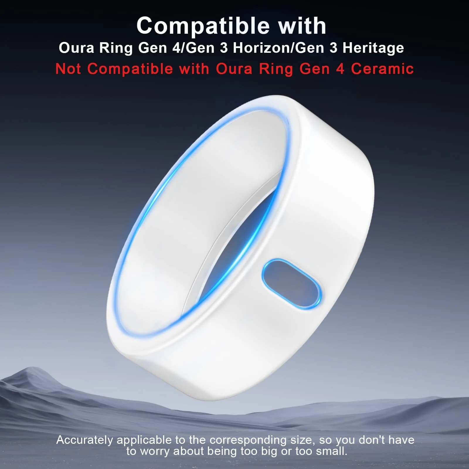 ZOOROO White 3 Pack Oura Ring Gen 4/3 Case Size 11 | TPU Protector with Charging Hole thumbnail 2