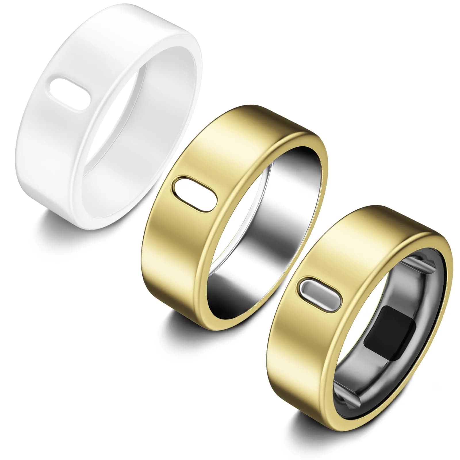 ZOOROO Oura Ring Gen 3/4 Case | Gold+Champagne+RoseGold, Size 7 — Gold*2+White / Size 10