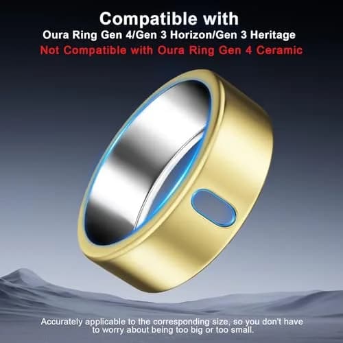 ZOOROO Oura Ring Gen 3/4 Cover 3-Pack Size 10 (Gold*2+White) | Anti-Scratch TPU Protector with Charging Hole thumbnail 2