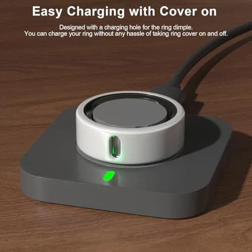 ZOOROO Oura Ring Gen 3/4 Cover 3-Pack Size 10 (Gold*2+White) | Anti-Scratch TPU Protector with Charging Hole thumbnail 3