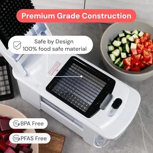 Fullstar Pro XL Vegetable Chopper & Mandoline Slicer with Catch Tray, 1.8L Container | 8 Interchangeable Stainless Steel Blades thumbnail 5