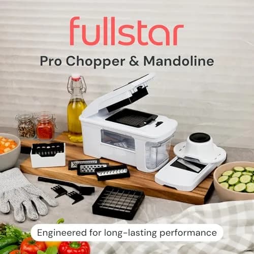 Fullstar Pro XL Vegetable Chopper & Mandoline Slicer with Catch Tray, 1.8L Container | 8 Interchangeable Stainless Steel Blades thumbnail 2