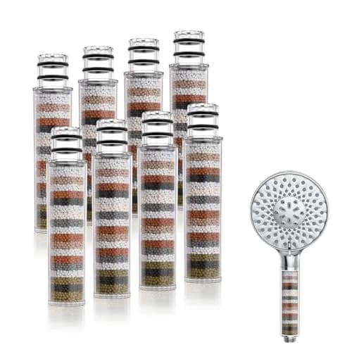 SR SUN RISE Shower Filter Replacement Cartridges for Handheld Shower Head, 8 Filters | Multi-Stage Filtration for Hard Water & Chlorine thumbnail 1