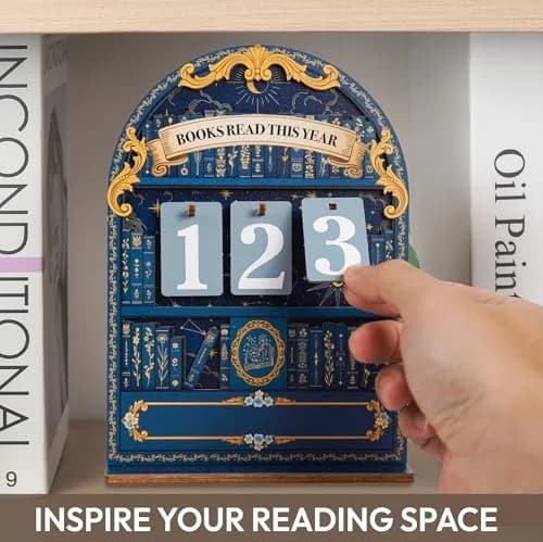 DINIZON Books Read This Year Counter Wooden Book Tracker 7 inch (17.78 cm) | Celebrate Your Reading Journey thumbnail 2