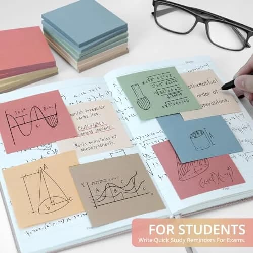 Taja Vintage Sticky Notes 3x3 Inch (7.6x7.6 cm) | 36 Pads Bulk Pack for Office, School, Home Organization thumbnail 6