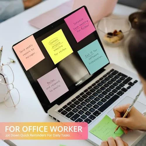 Taja 144-Pad Sticky Notes 3x3 Inches Bright Colors | 7200 Sheets Total for Organization thumbnail 4