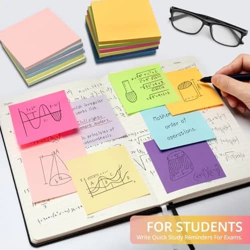 Taja 72-Pad Sticky Notes 3x3 Inches Bright Colors | 3600 Notes Total thumbnail 6