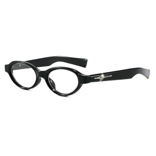 SUNBSR Retro Small Oval Blue Light Glasses for Women Men (Black) | 99% Blue Light & UV Block | Classic Style thumbnail 1