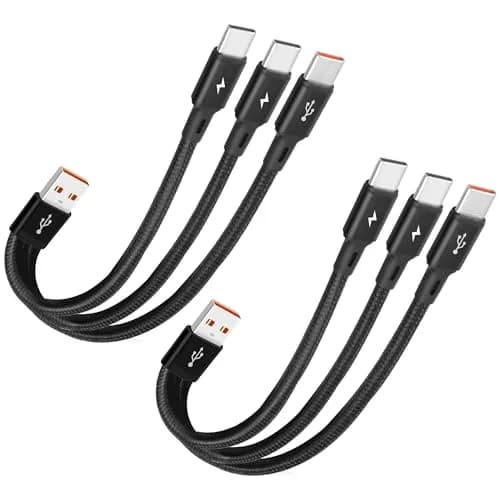 GELRHONR 2-Pack USB C Splitter Cable 120cm (47.2in) | 3-in-1 Fast Charging & Data Transfer thumbnail 1