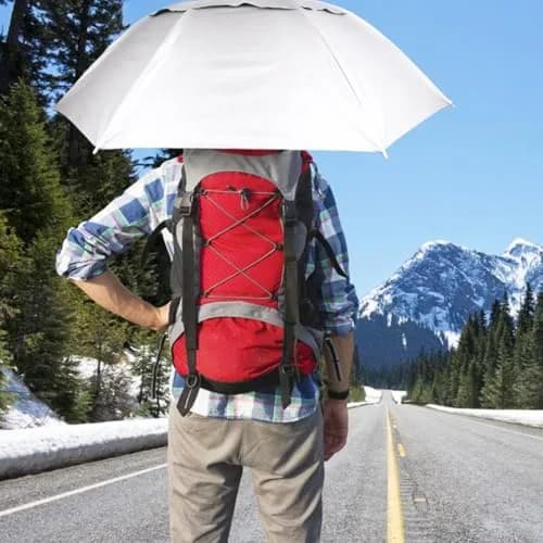 Luwint 10-Pack 36 Inch Umbrella Hat | Hands-Free Sun & Rain Protection for Outdoor Activities thumbnail 2
