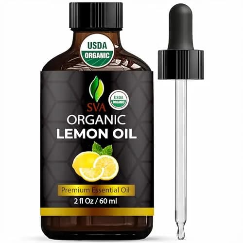 SVA ORGANICS Lemon Essential Oil 60 ml (2 Fl Oz) | Cold-Pressed Organic Oil for Aromatherapy & DIY thumbnail 1