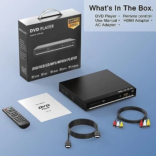 WSJSYH All-Region DVD Player with HDMI & USB | 1080P Upscaling, Region Free, Multi-Format Playback (1 Unit) thumbnail 7