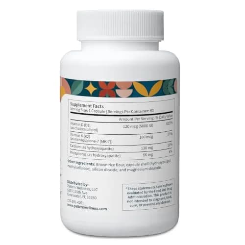 Pattern Wellness Vitamin K2 & D3 Supplement 180 Capsules thumbnail 3