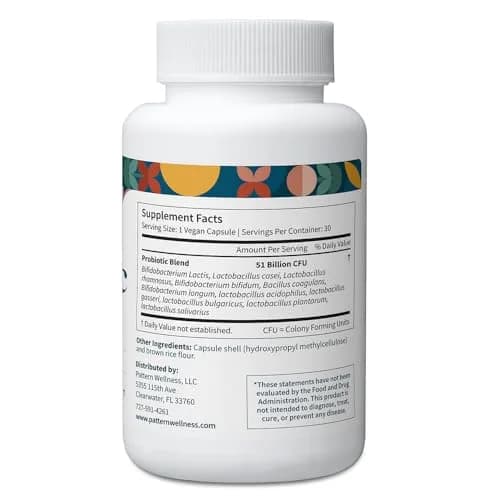 Pattern Wellness Probiotic Supplement 90 Vegan Capsules | Supports Gut & Immunity thumbnail 3