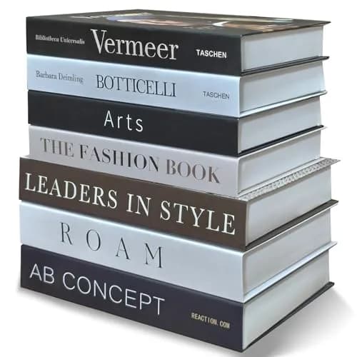Gocelufe Decorative Books for Home Decor - 7 Pcs Faux Books Stack, 25cm (10 in) L x 38cm (15 in) H x 4cm (1.57 in) D | Designer Decor Set thumbnail 1