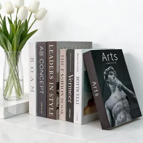 Gocelufe Decorative Books for Home Decor - 7 Pcs Faux Books Stack, 25cm (10 in) L x 38cm (15 in) H x 4cm (1.57 in) D | Designer Decor Set thumbnail 4