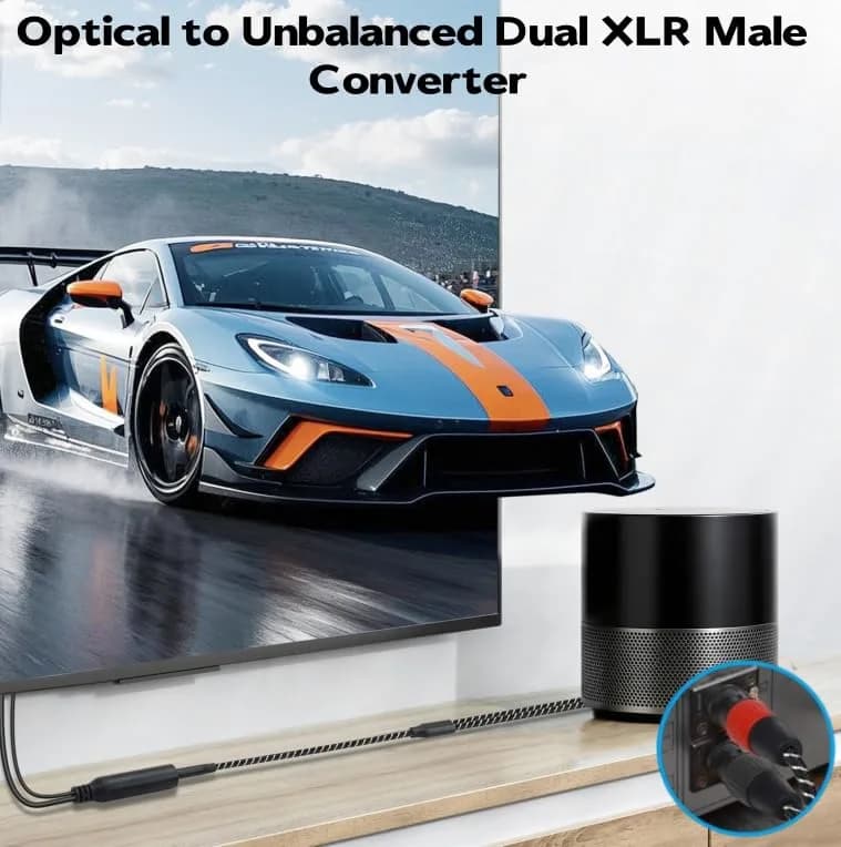 NCGGY 192KHz DAC Optical to Dual XLR Male Converter | High-Quality Audio Signal Conversion thumbnail 3
