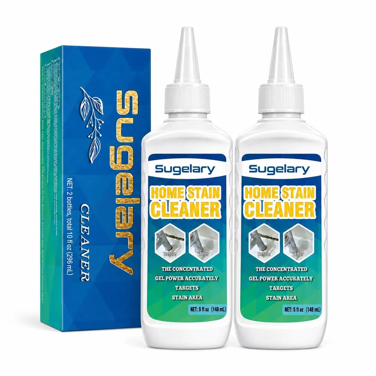 Sugelary Gel Cleaner 10 Fl Oz (5 Fl Oz Pack of 2) | Multi-Surface Stain Remover for Home & Washing Machines - main product image