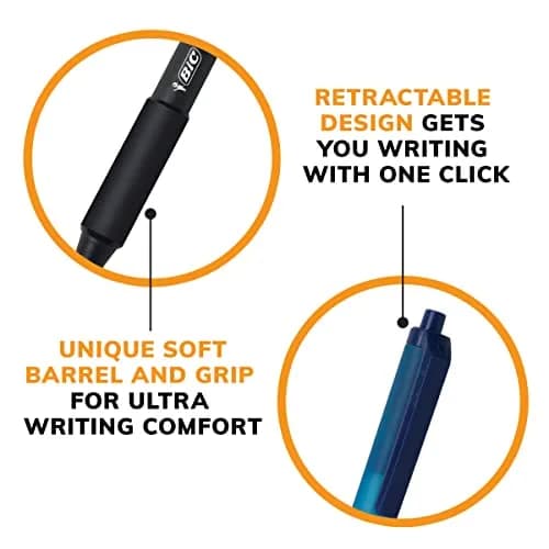 BIC Soft Feel Black Retractable Ballpoint Pens 1mm (36-Count Pack) | Smooth Ink Flow for Everyday Writing thumbnail 7