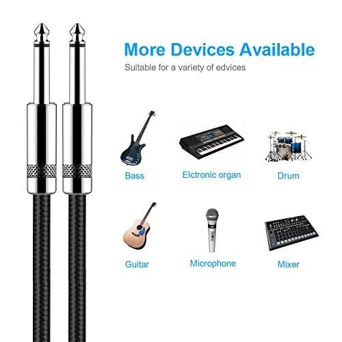 New Bee 30ft (9.14m) Instrument Cable | Low Noise High Fidelity Balanced Audio Cord thumbnail 3