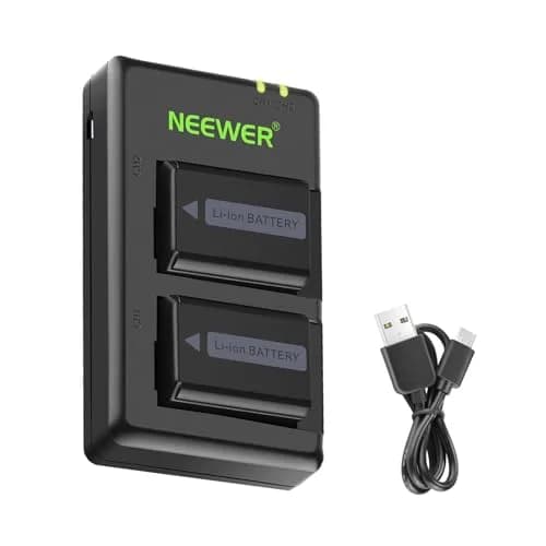 Neewer NP-FW50 Replacement Battery and Dual USB Charger 2-Pack | Charges 2 Batteries Simultaneously thumbnail 1