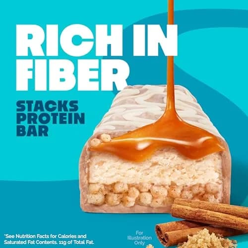 Quest Nutrition Stacks Protein Bars Cinnamon Brown Sugar 67g (2.36oz) 12 Count | 20g Protein, 12g Fiber, 1g Sugar, Gluten-Free, Kosher thumbnail 3