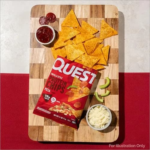 Quest Pizza Tortilla Style Protein Chips 19g Protein 1.1oz Bags (32g) | Baked High Protein Snack thumbnail 5