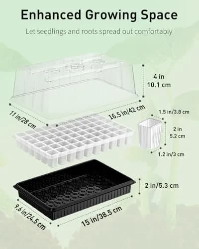 Pawfly 2 Pack Seed Starter Kit, 120 Cells | Indoor Germination Trays with Grow Light & Humidity Domes thumbnail 6