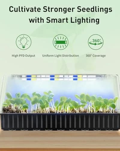 Pawfly 2 Pack Seed Starter Kit, 120 Cells | Indoor Germination Trays with Grow Light & Humidity Domes thumbnail 8