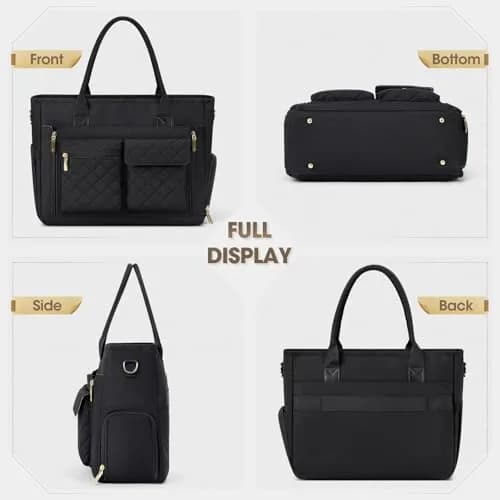RAINSMORE Teacher Tote Bag with Laptop & Lunch Compartment | 17.3 inch Water-Resistant Work Bag for Women thumbnail 9