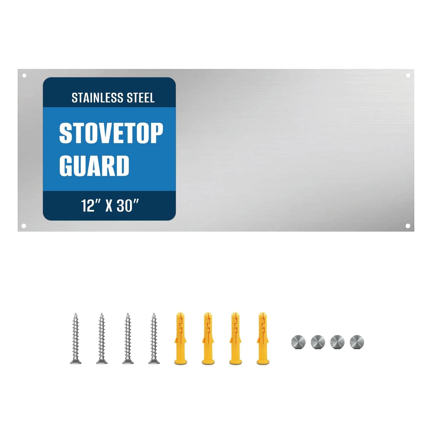 TUTU 76cm x 30cm (30" x 12") Stainless Steel Stove Backsplash Panel | Easy Clean Wall Shield for Indian Kitchens — 30" x 12"