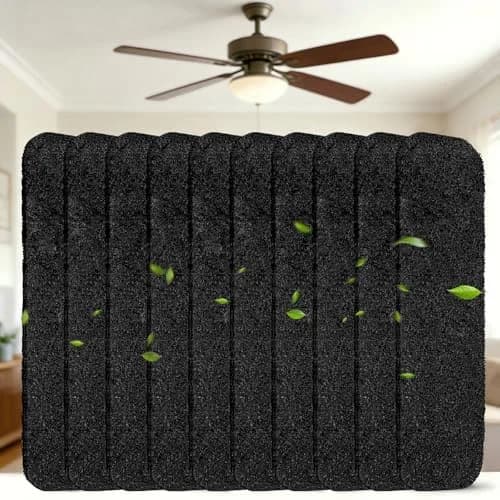WAWINY 10 Pack Ceiling Fan Filters for Blades | Natural Coconut Air Purifier Pads thumbnail 1