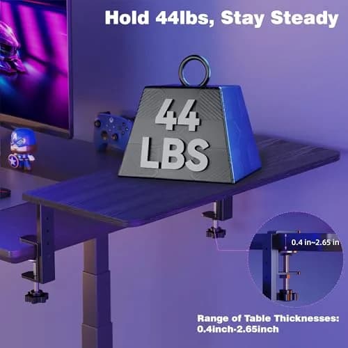 ART-GIFTREE 22-inch Clamp-On Desk Shelf Extender 56cm (22in) | Heavy Duty Monitor Stand with Arm Support thumbnail 7