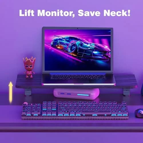 ART-GIFTREE 22-inch Clamp-On Desk Shelf Extender 56cm (22in) | Heavy Duty Monitor Stand with Arm Support thumbnail 3