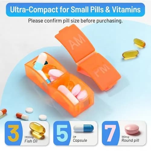 CAidRE Monthly Pill Organizer AM PM, 31 Day Travel Pill Box with Detachable Pods | Personal Pill Dispenser thumbnail 5