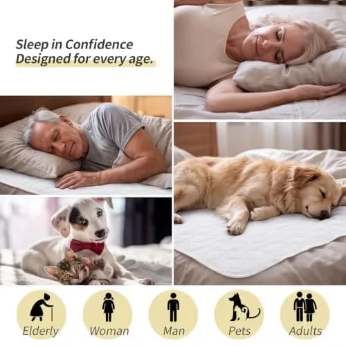 CoolShields Reusable Waterproof Bed Pads 44x52 | Washable Incontinence Protector for Elder & Pets thumbnail 7