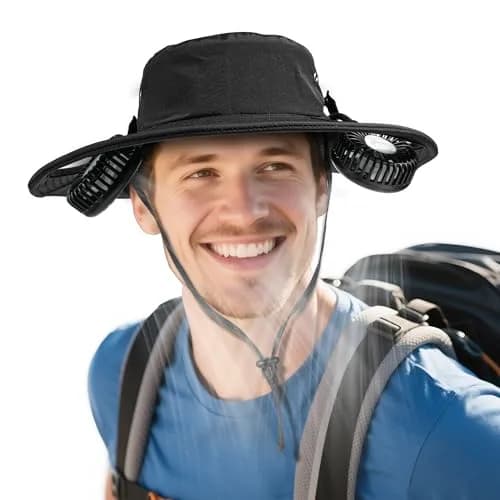 COMLIFE Cooling Sun Hat with Fan Rechargeable UPF 50+ | 16H Neck Fan for Camping & Beach thumbnail 1